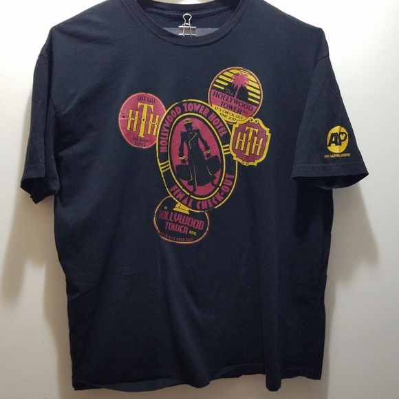 Disney Other - Disneyland Hollywood Tower Hotel Of Terror Men 2LX Black Shirt Passholder Disney
